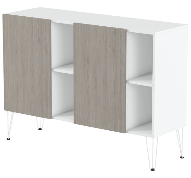 Rangement mi-haut Java hauteur 101 cm 2 portes 4 niches - MBA