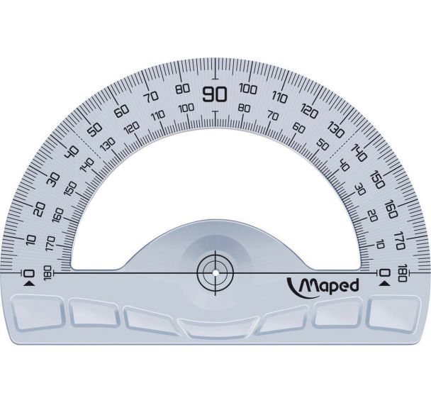 Rapporteur 180° base 12 cm - Geometric, en plastique recyclé