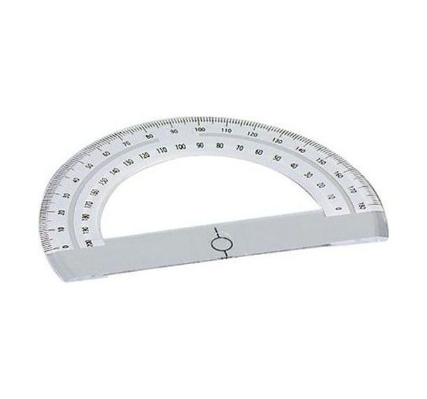 Rapporteur cristal plastique en degrés 12 cm
