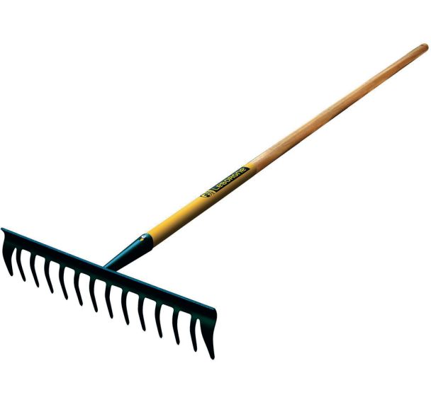 Râteau Duopro 14 dents courbes manche bois - LEBORGNE