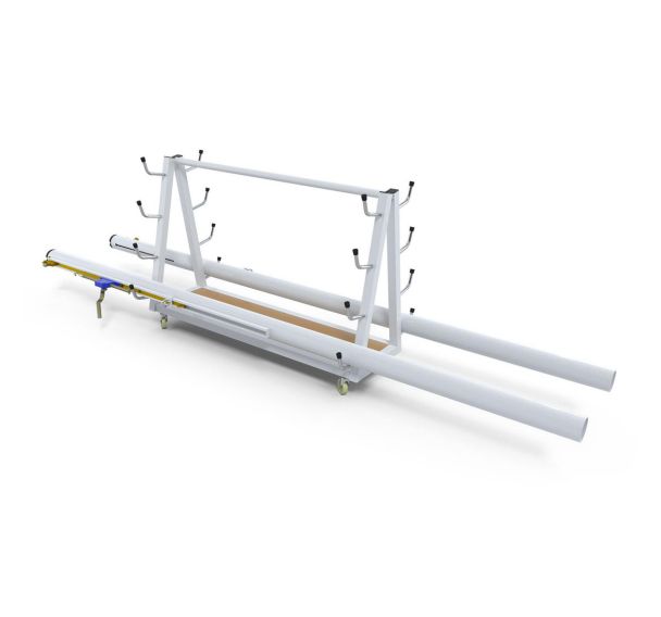 Ratelier de rangement sur roulettes 4 paires de poteaux