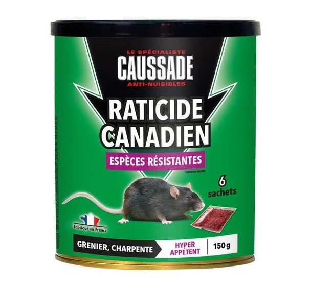 Raticide canadien céréales espèces résistantes - 150g
