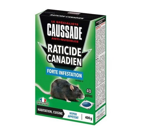 Raticide canadien pâte appétente forte infestation - 400g