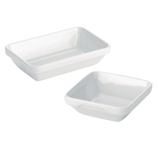 Ravier carré en porcelaine 20cl blanc