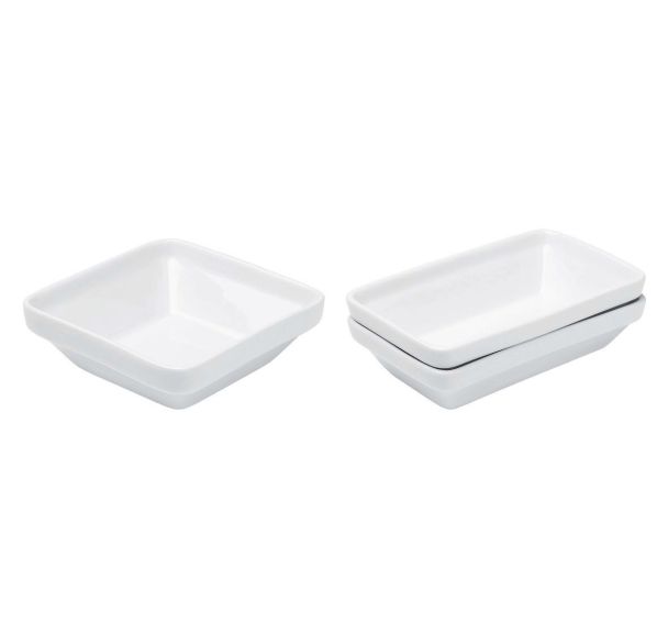 Ravier rectangulaire en porcelaine 25cl blanc