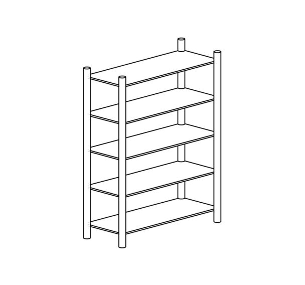 Rayonnage 5 niveaux réglables profondeur 600 mm- R5N1060/1