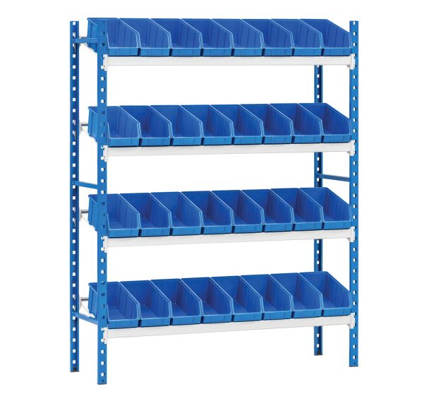 Rayonnage Rangeco picking 4 tablettes avec bacs - Paperflow