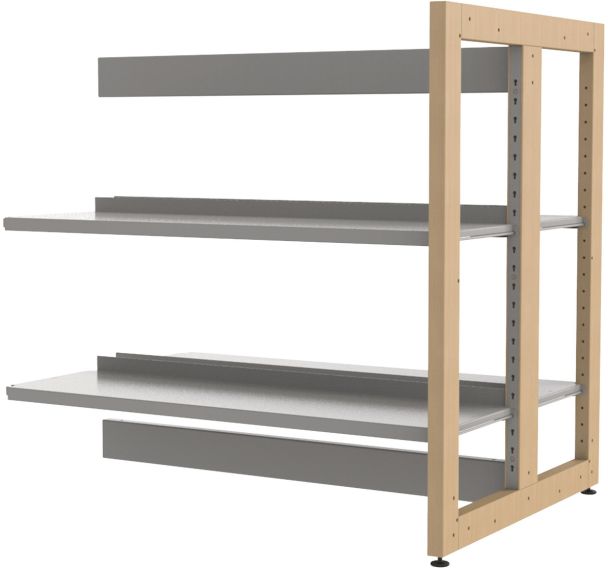 Rayonnage double face structure bois Ellipse - Manutan Expert