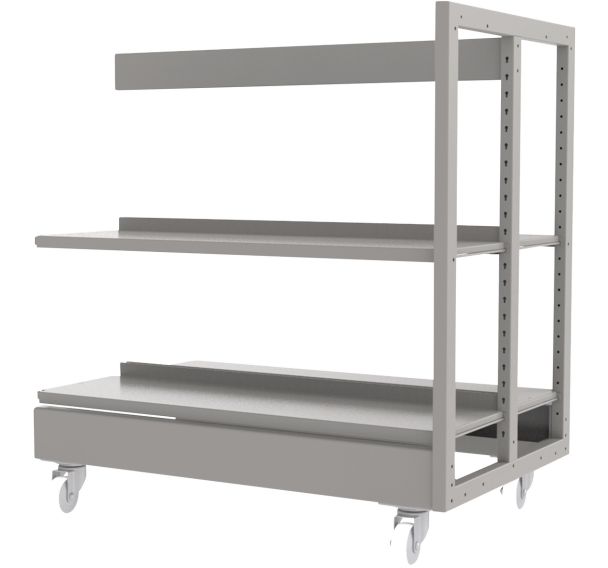 Rayonnage double face sur roulettes Ellipse structure tube - Manutan Expert