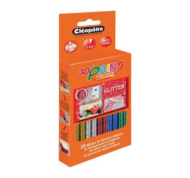 Recharge 20 bâtons peinture pailletée 3D