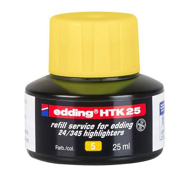 Recharge 25 ml pour surligneur jaune Ecoline EDDING