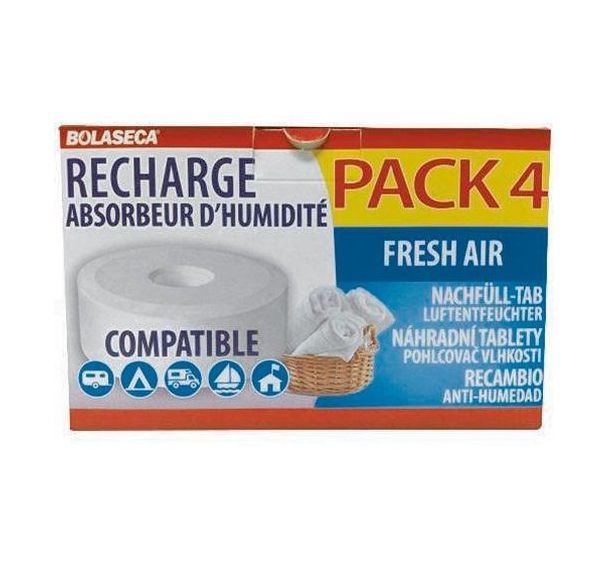 Recharge absorbeur humidité galets Fresh air - 4 pièces