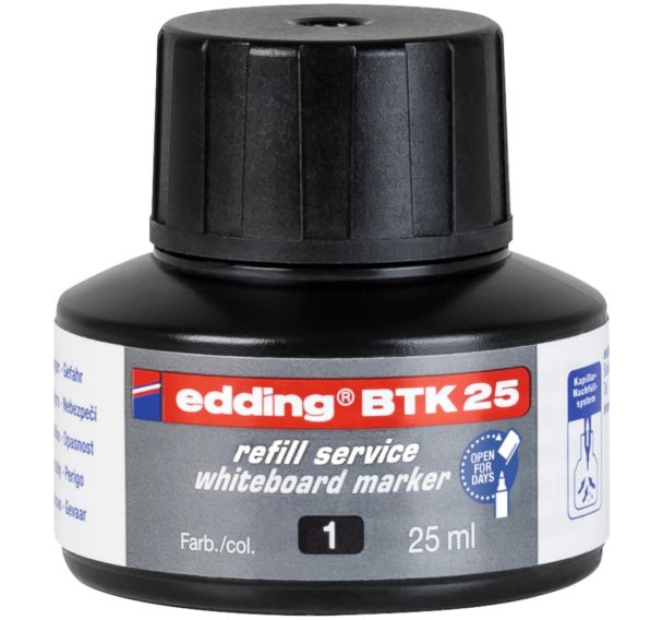 Recharge d'encre pour marqueur tableaux blancs - Noir - BTK25 - Edding