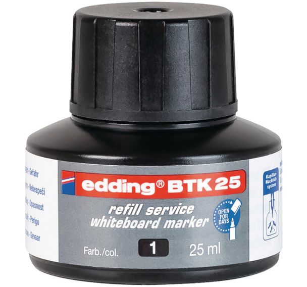 Recharge d'encre pour marqueur tableaux blancs - Noir - BTK25 - Edding