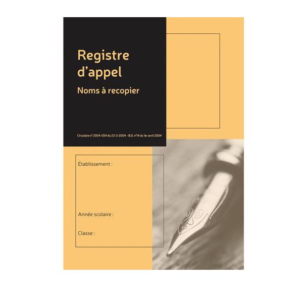 Registre annuel d'appel journalier 24 pages