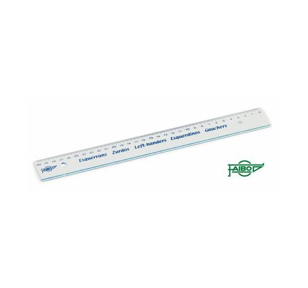 Règle cristal anti-tache spécial gaucher 30 cm