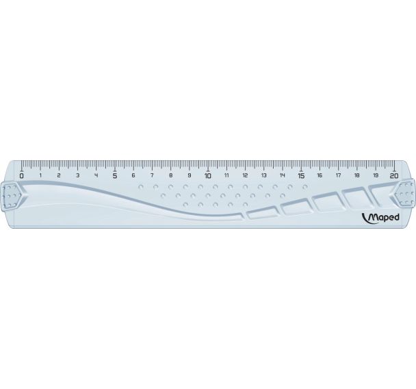 Règle plate 20 cm - Geometric, en plastique recyclé