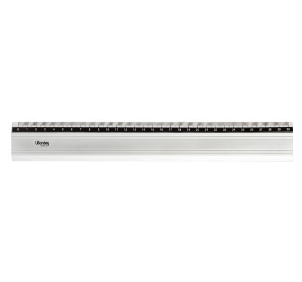 Règle plate aluminium anti-dérapante pour couper au cutterdimension : 30 cm