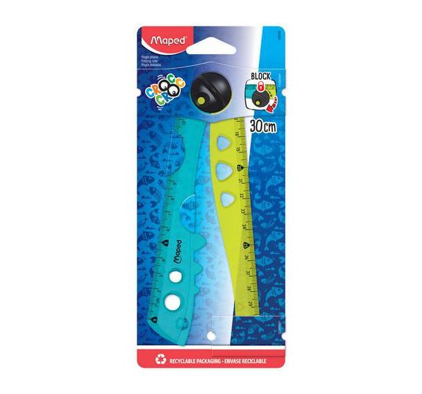 Règle pliable croc croc 2 x 15 cm plastique