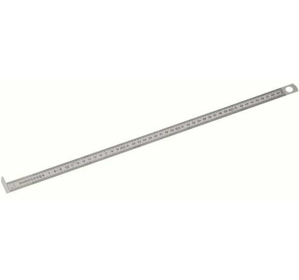 Réglet métrique en acier inoxydable à talon 200mm