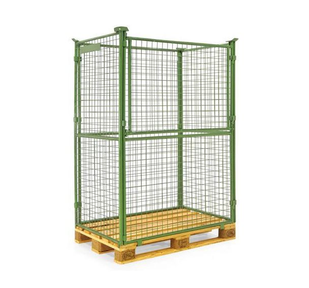 Rehausse-palette empilable vert - 1/2 côté rabattable