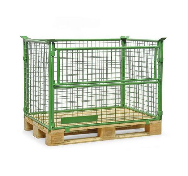 Rehausse-palette empilable vert - 1/2 côté rabattable