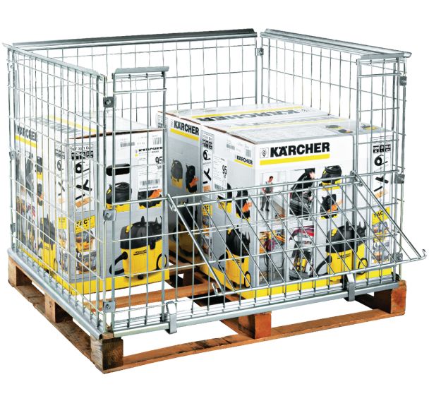 Rehausse-palette fil d'acier zingué - Pliante - 1/2 côté rabattable