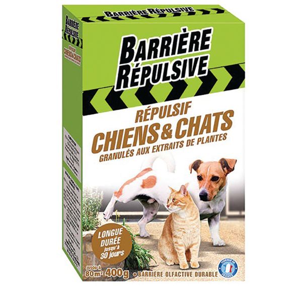 Répulsif chiens chats granulés prêts à l'emploi 400g /nc