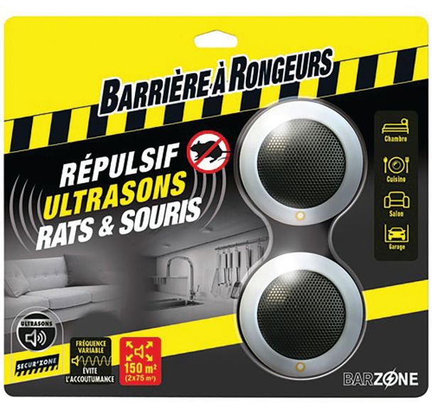 Répulsif ultra son rats et souris blister de 2 appareils /nc