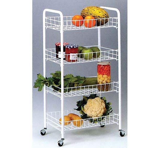 Resserre légume 4corbeilles fixes blanc 38x26x86cm 1111