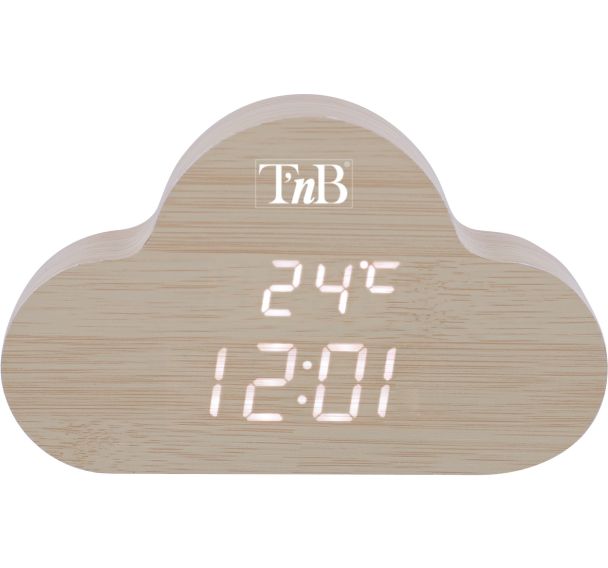 Réveil LED nuage finition bois Joy