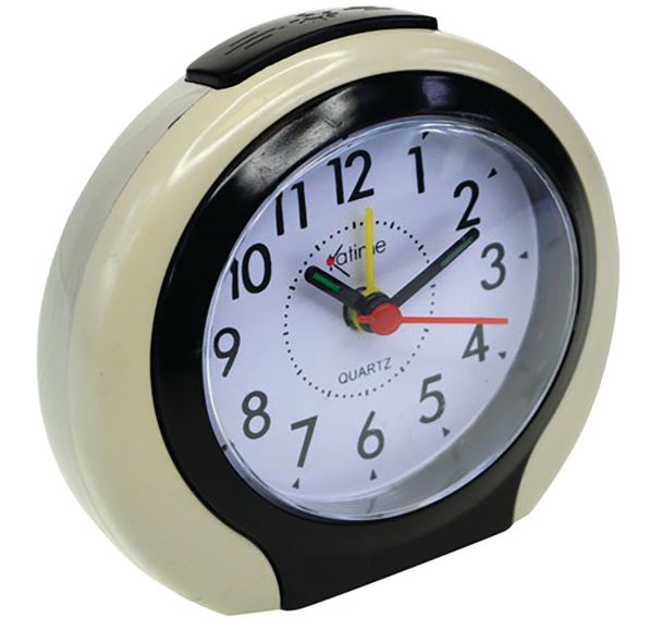 Réveil arrondi avec lumière coloris assortis