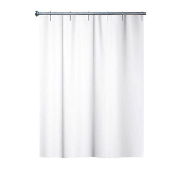 Rideau de douche uni polyester -blanc-avec anneaux C -Arvix