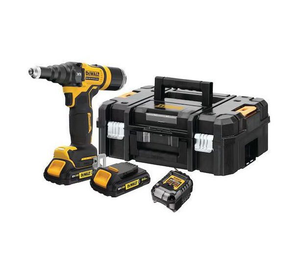 Riveteuse XR 18V 2Ah Brushless 4.8 mm - 2 batteries renforcées, coffre