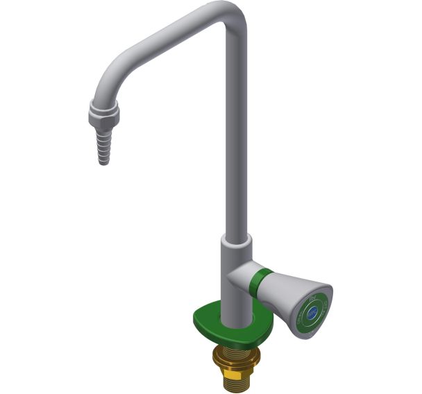Robinet EF en L sur table avec bec pivotant cannelé et flexible - Asem