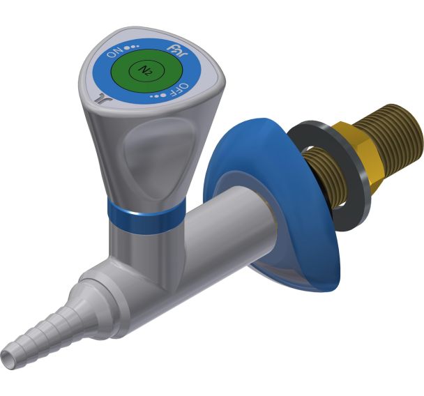 Robinet azote 1 voie sur dosseret