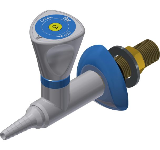 Robinet d'air comprimé 1 voie sur dossere