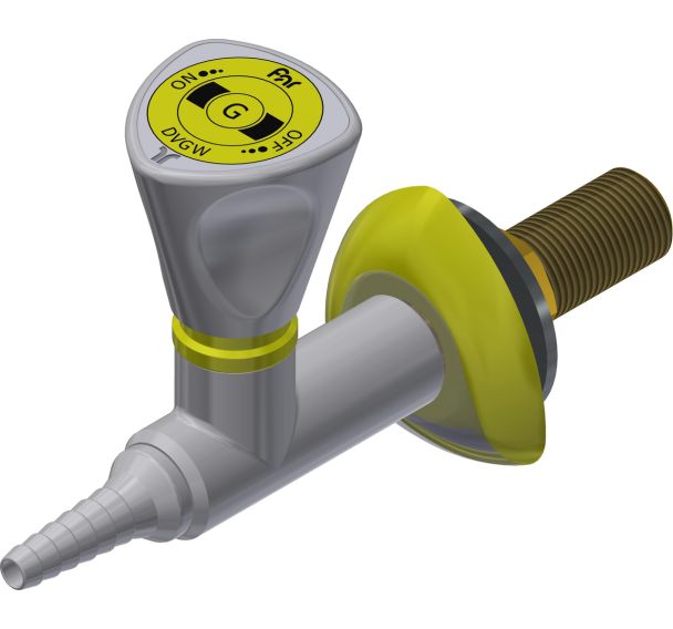 Robinet gaz 1 voie sur dosseret