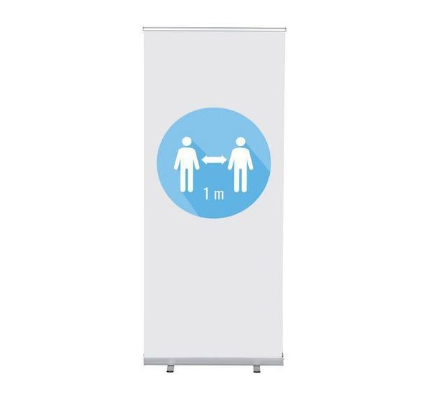 Roll-Banner Budget 85 Komplett-Set Distance de 1 Mètre Blanc