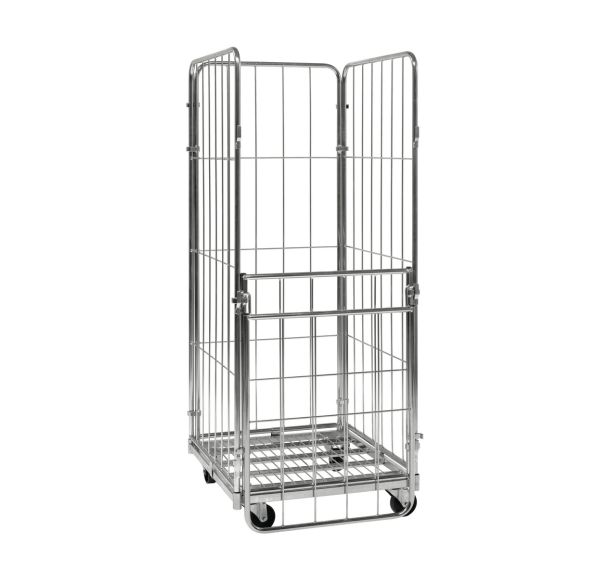 Roll-conteneur 4 côtés - panneau rabattable - Capacité 400kg