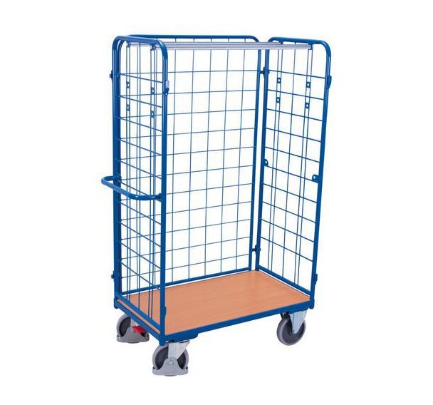 Roll conteneur avec base bois - 3 cotés - Capacité 400 kg