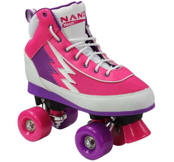 Roller Quad - Neon - Blanc/Rose/Violet