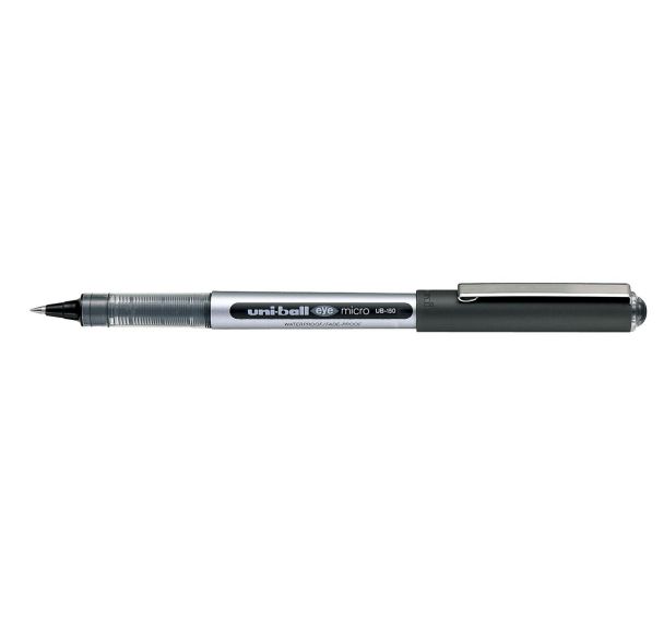 Roller encre liquide EYE Uni-ball pointe métal pointe fine 0.5 mm - Noir