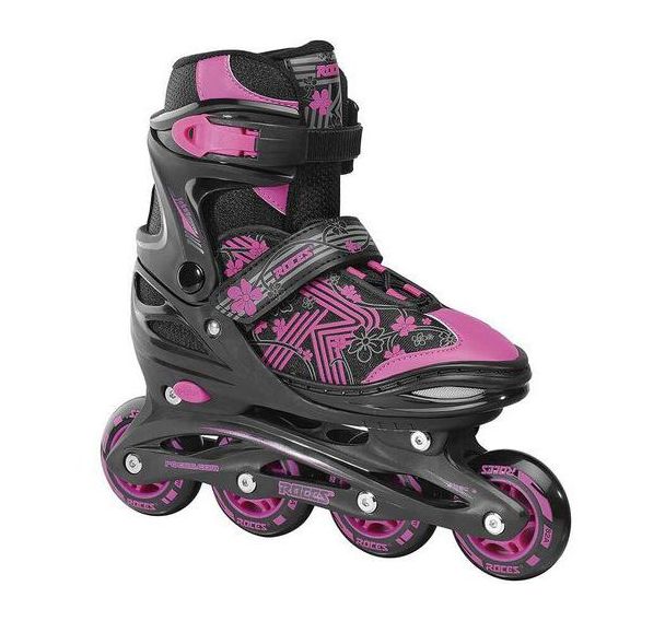 Rollers enfant jockey 3.0 noir et rose