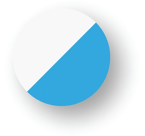 Rond adhésif de marquage au sol LeanStripe - Bleu/Blanc - Ergomat