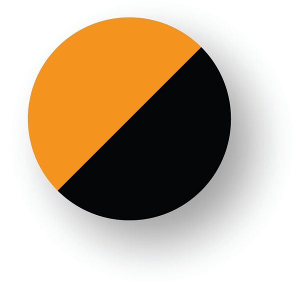 Rond adhésif de marquage au sol LeanStripe - Noir/Orange - Ergomat