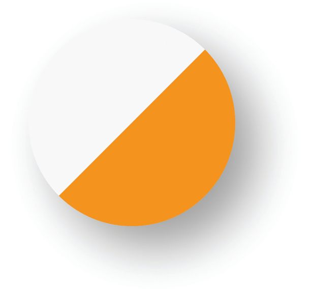 Rond adhésif de marquage au sol LeanStripe - Orange/Blanc - Ergomat