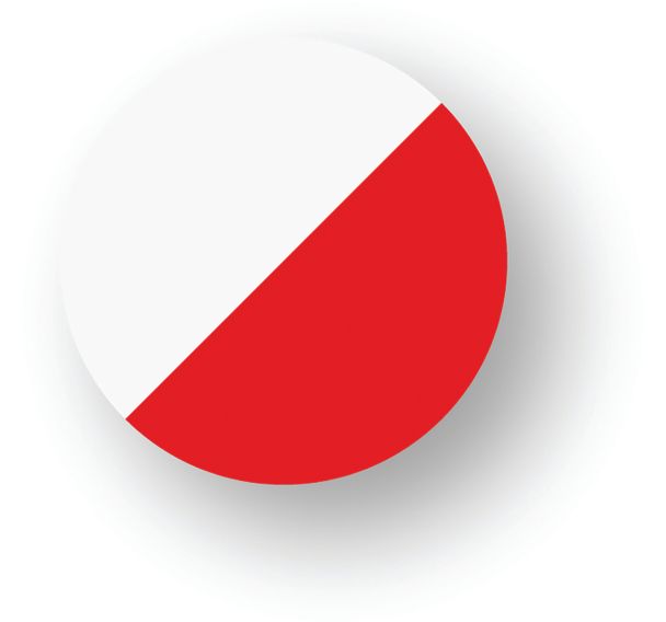 Rond adhésif de marquage au sol LeanStripe - Rouge/Blanc - Ergomat