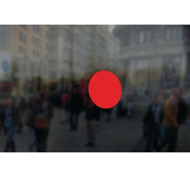 Rond adhésif pour repérage des accès d'évacuation 300 mm rouge