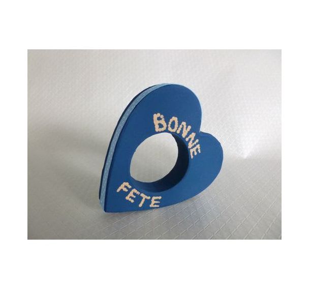 Rond de serviette forme cœur en carton 110 mm (Lot de 6)